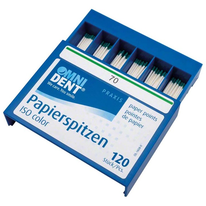 Papírkúpok fogászati gyökérkezelésekhez, 70-es méret, 120 db