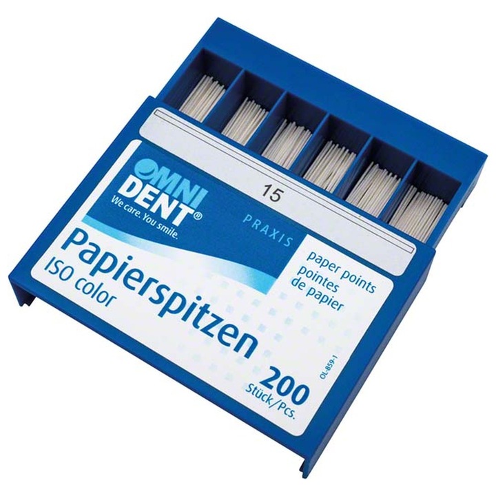 Papírkúpok fogászati gyökérkezelésekhez, 15-ös méret, 200 db