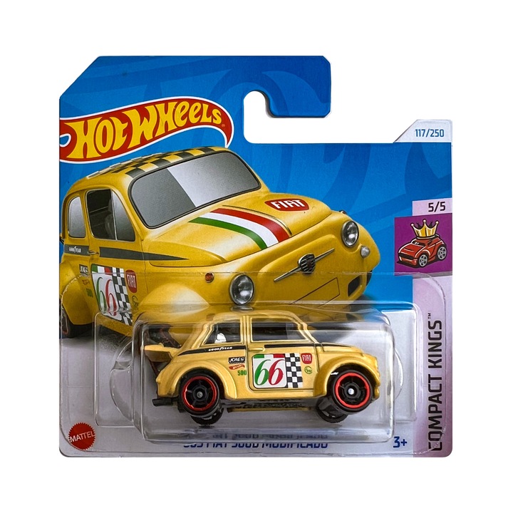 Masinuta metalica Hot Wheels, '60s Fiat 500D Modificado, 1:64, Galben