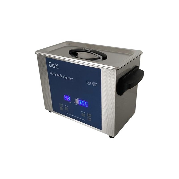 Ultrahangos tisztító, rozsdamentes acél, 100W, 40 kHz, 4 L, vízálló termékek tisztítására, GUC 04B 4L