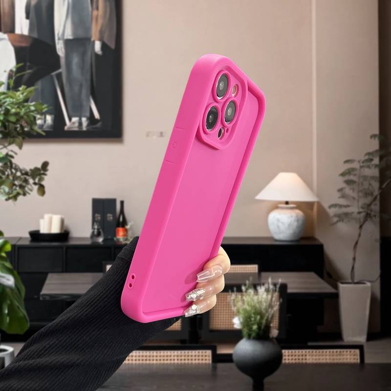 Husa de protectie compatibila cu Apple iPhone 15 Plus, cu Airbag Anti-cadere, Protectie Completa, Roz neon
