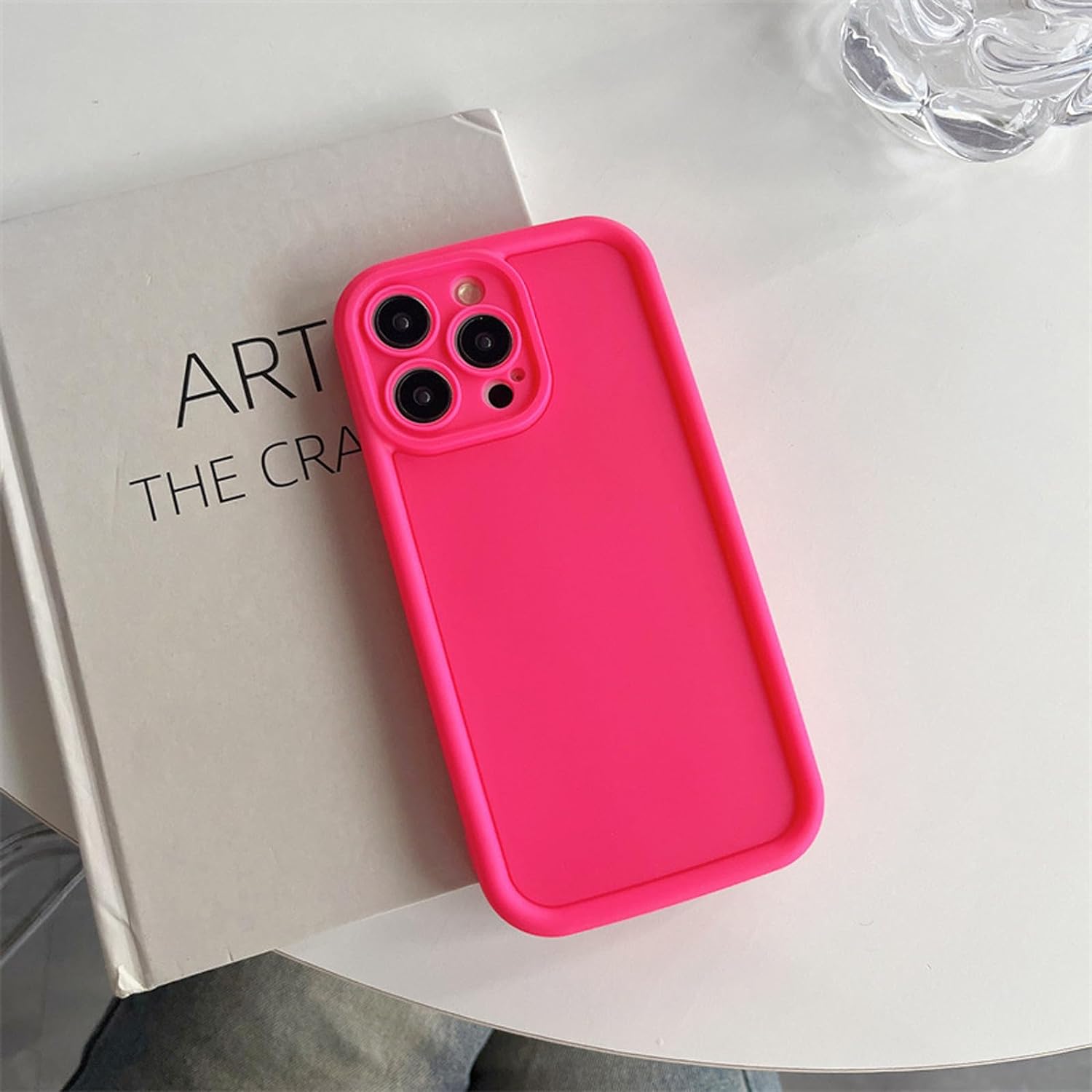 Husa de protectie compatibila cu Apple iPhone 15 Plus, cu Airbag Anti-cadere, Protectie Completa, Roz neon