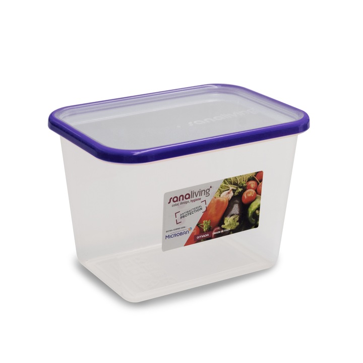 Cutie de Conservare alimente Sanaliving 19x14x13, 5 cm.2, 1L capac violet