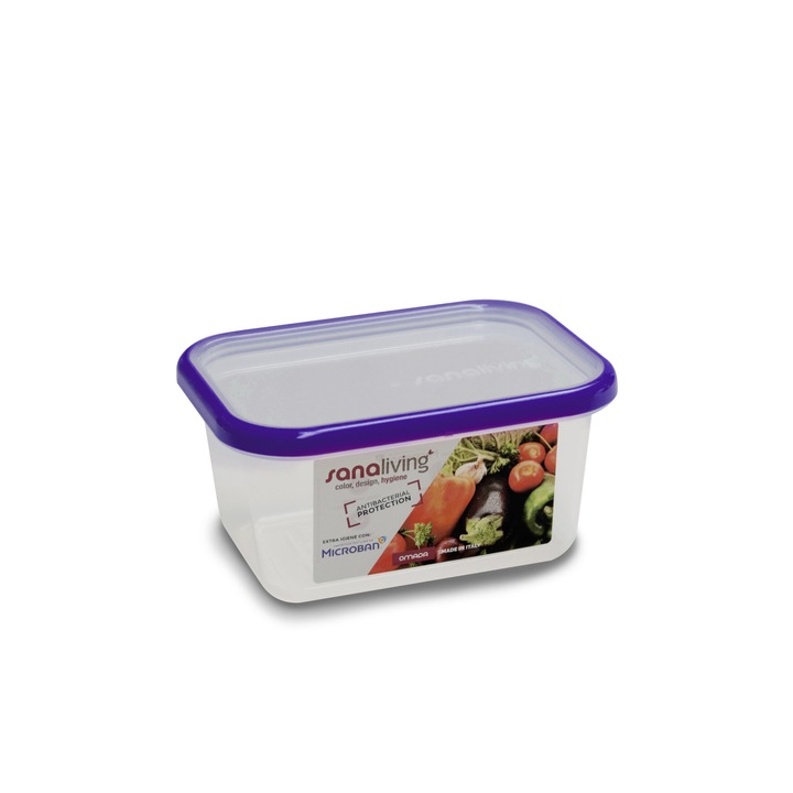 Cutie de conservare alimente 15x11x7,5 cm 0,5L capac violet