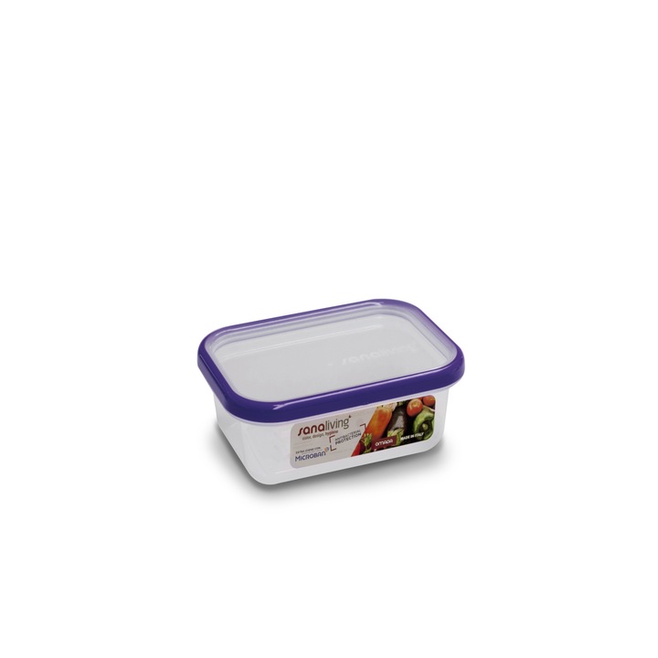 Cutie Conservare alimente Sanaliving 11, 5x8x5 cm. 0, 2L capac violet