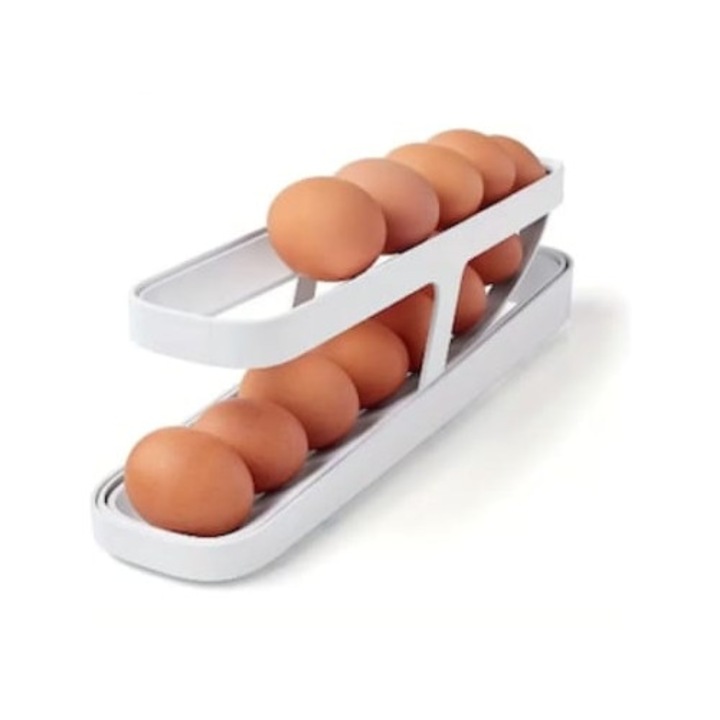 Suport etajat oua, capacitate 14 oua, 35 cm, distribuitor automat de oua pentru frigider 36*8,2*9,5