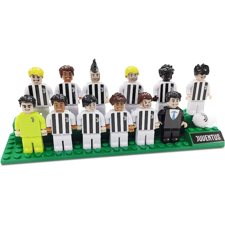 Комплект фигурки на играч и треньор на отбора на Ювентус, играчки Bricks Team Juventus National Soccer Club