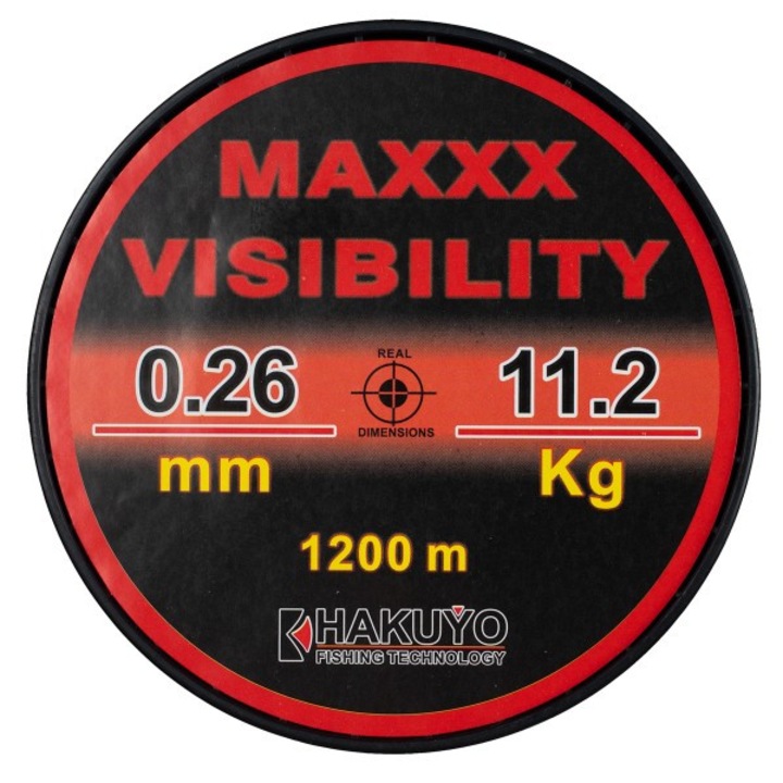 Fir monofilament MAXXX VISIBILITY ROSU FLUO NEON, 1200m, 0.26 mm