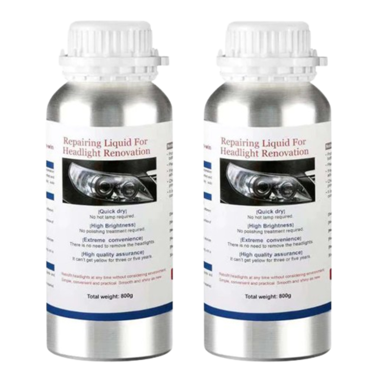 Set 2 bucati, Lichid polimer, Pentru restaurarea farurilor de masina, 800 ml