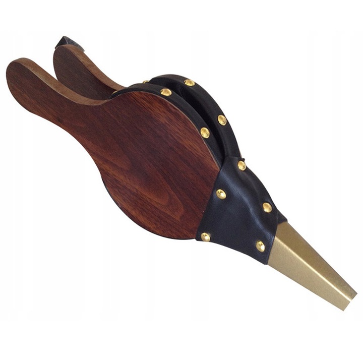 Burduf, suflanta de aer manuala, din lemn, pentru semineu sau gratar, 39x17cm