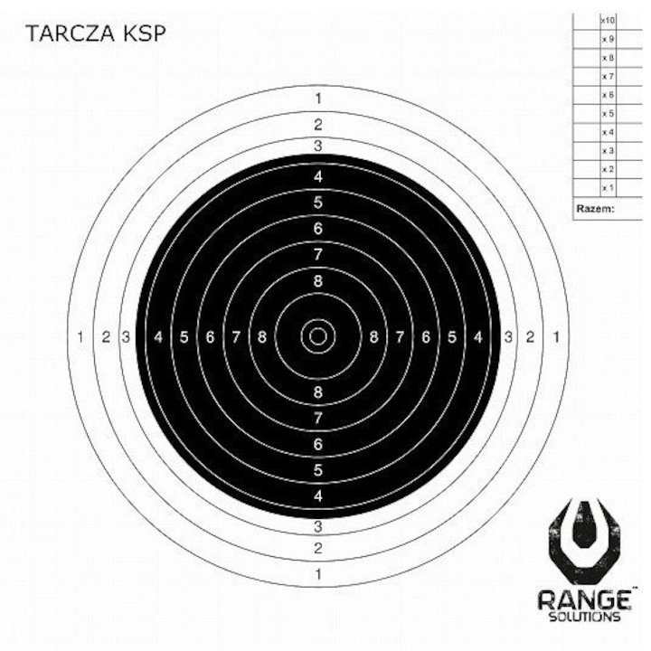 Tinte antrenament tir sportiv Range Solutions, 200x200mm, 100 buc
