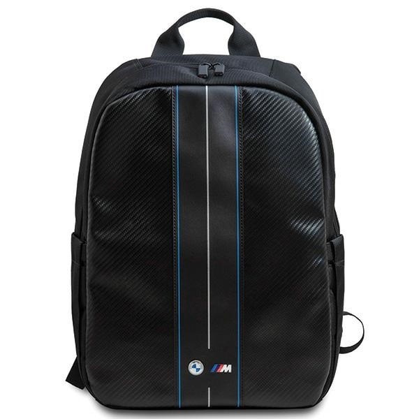 Rucsac pentru laptop, BMW, Nailon/Piele ecologica, 16", Negru