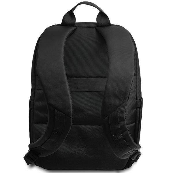 Rucsac pentru laptop, BMW, Nailon/Piele ecologica, 16", Negru