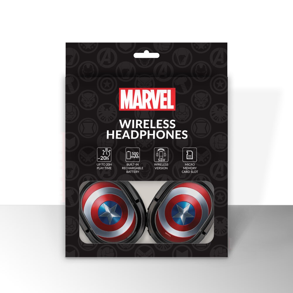 Casti fara fir, Model Captain America 001 Rosu - eMAG.ro