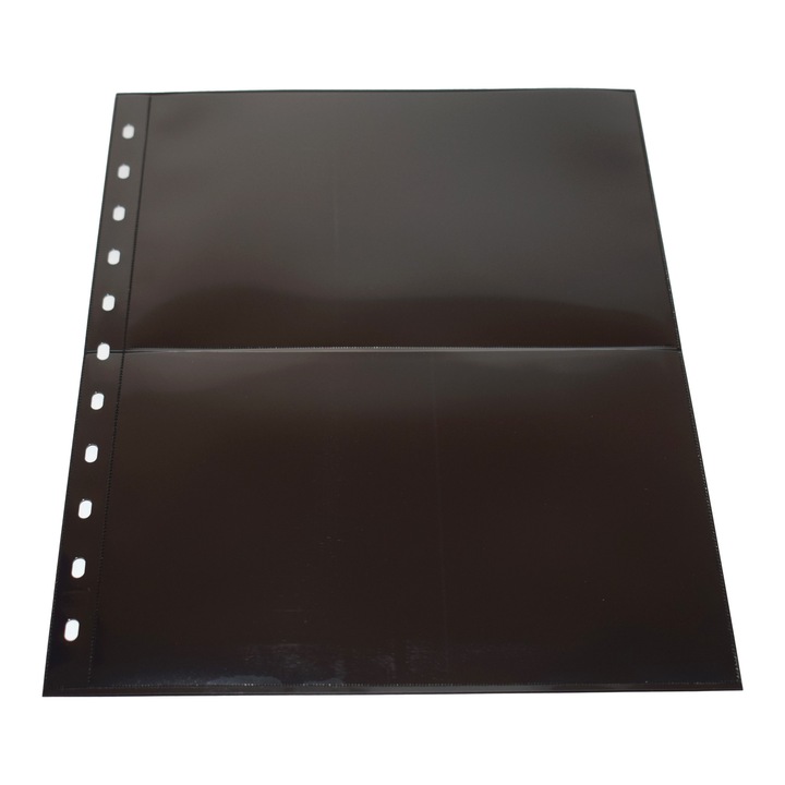 Set 5 folii negre pentru carti postale, Safe Albums, Universal 867PA, 2 buzunare de 120 x 185 mm pe ambele parti
