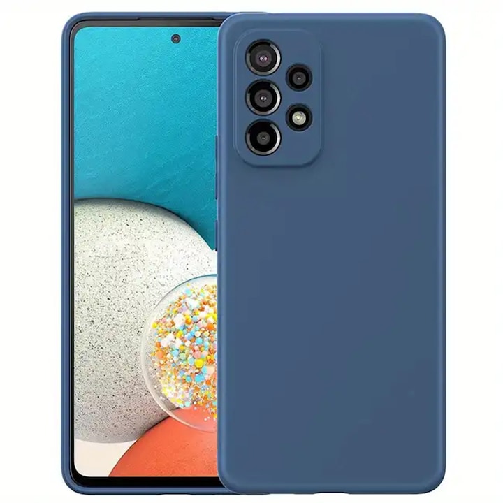 BestCase Szilikon telefontok, Samsung Galaxy A52 4G / A52 5G / A52s telefonnal kompatibilis, 1.2MM Slim, Mikroszálas belső rész, Kamera védő, Indigó kék
