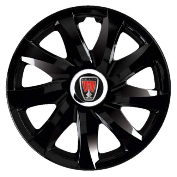Set 4 Capace Roti CREATIVE REY® potrivite jantelor de 14 inch, pentru Rover, model Drift Black