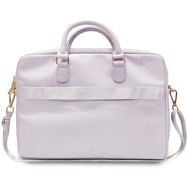 Geanta laptop Guess ZIP Leather Triangle, eco-piele, fiolet, 31x41x6cm