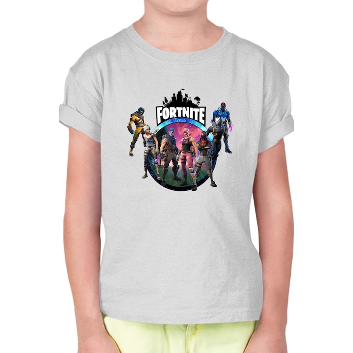 Fortnite Battle Royal OPT Battle Royal Fortnite 02 gyerek póló, Melange világosszürke
