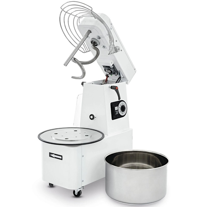 Macinator spiral cu capota ridicata si bol detasabil Prismafood, 10L, 35kg/h, 370W, alb