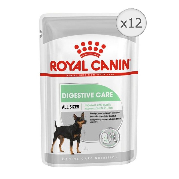 Hrana umeda pentru caini, Royal Canin, Digestive care loaf, 12 x 85g