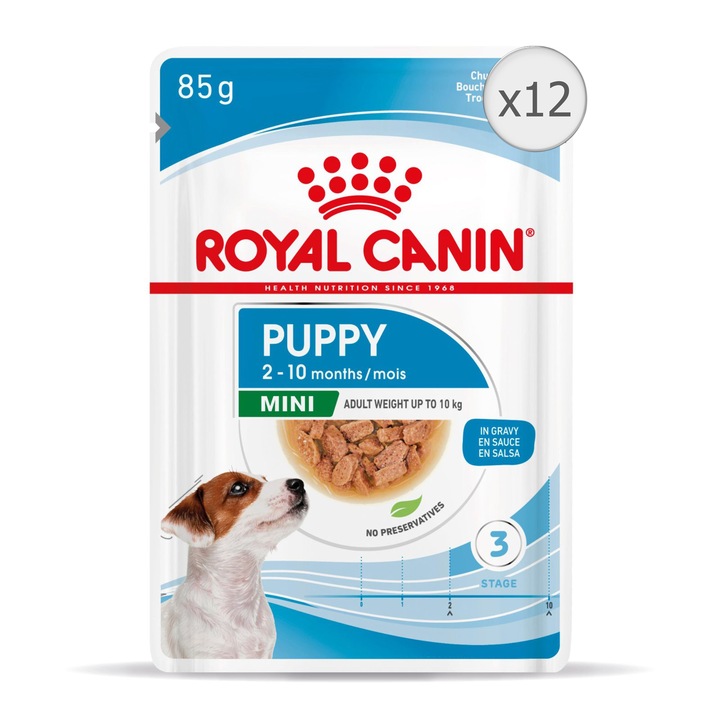 Hrana umeda pentru caini, Royal Canin, Mini Puppy, 12 x 85 g