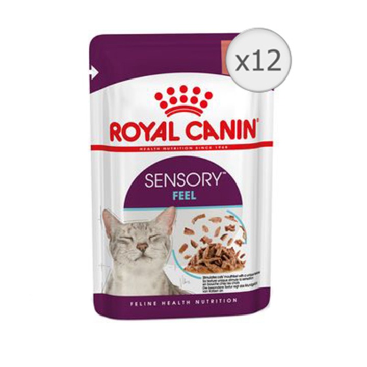 Hrana umeda pentru pisici,Royal Canin, Sensory, Mix pack, in sos,12 x 85g