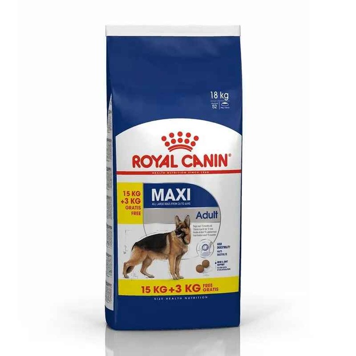 Храна за кучета Royal Canin Maxi Adult 26, 15 кг + 3 кг Гратис