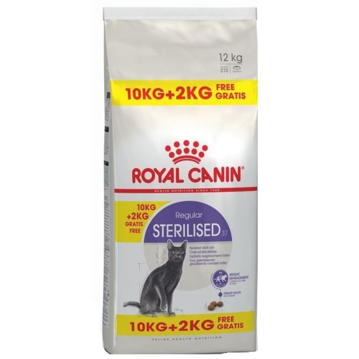 Π₯ΡΠ°Π½Π° Π·Π° ΠΊΠΎΡΠΊΠΈ Royal Canin Sterilised37, 10ΠΊΠ³ + 2 ΠΊΠ³ ΠΠΎΠ΄Π°ΡΡΠΊ