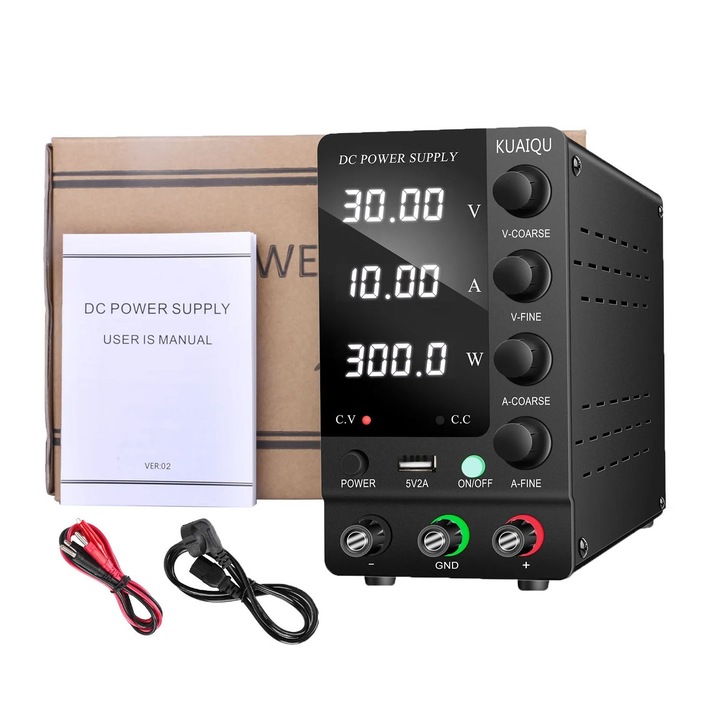 Unitate de alimentare laborator, KUAIQU, AN205-SPS, Impulse, 32V, 6A, Negru