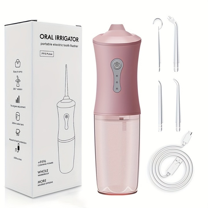 Szájöblítő, 4 cserélhető fej, rózsaszín