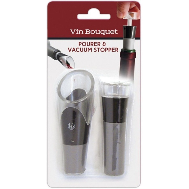 Borlevegőztető készlet dugóval Vin Bouquet, 2 db