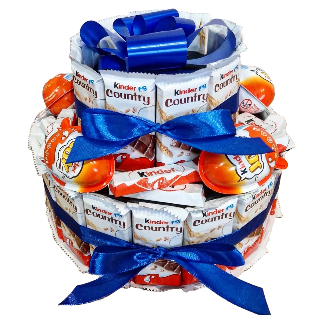 Tort Kinder Country si Oua kinder Joy cu 2 etaje pentru baieti, 1.5 kg ...