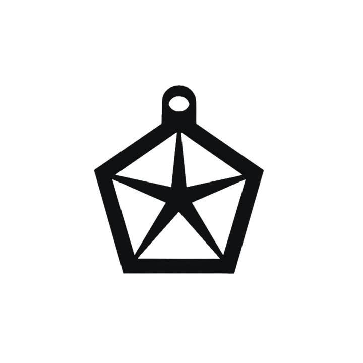 Kulcstartó, "CHRYSTLER", 43X 39 mm fekete