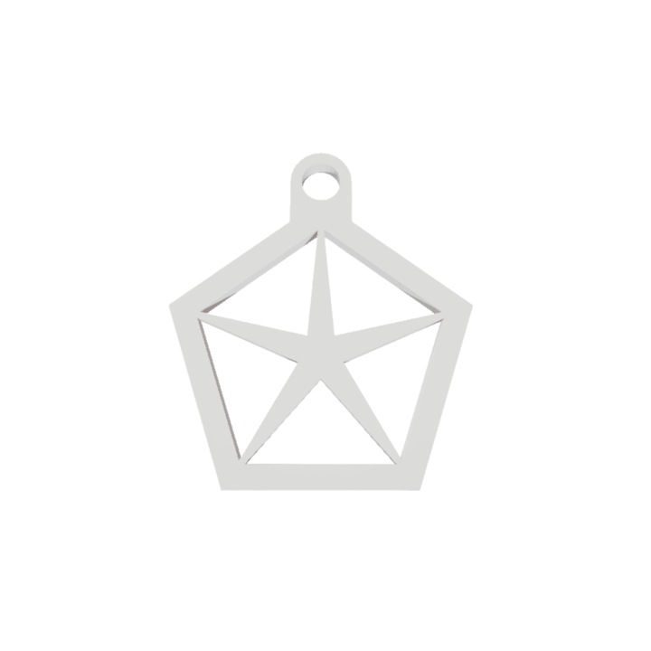 Breloc chei, "CHRYSTLER", 43X 39 mm alb ivory