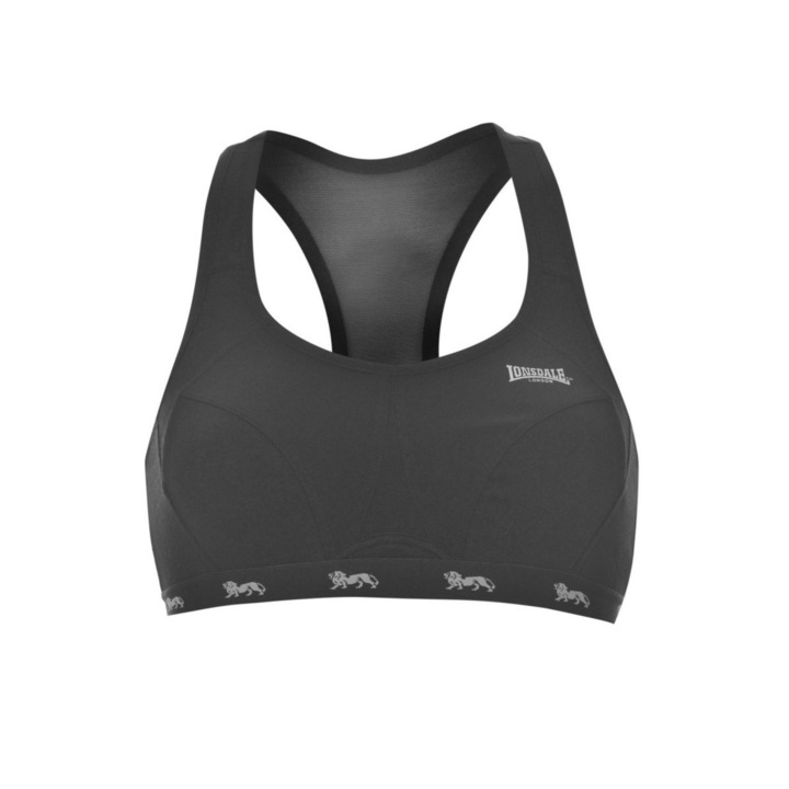 Sutien sport fete Lonsdale Sport, Alb/Negru