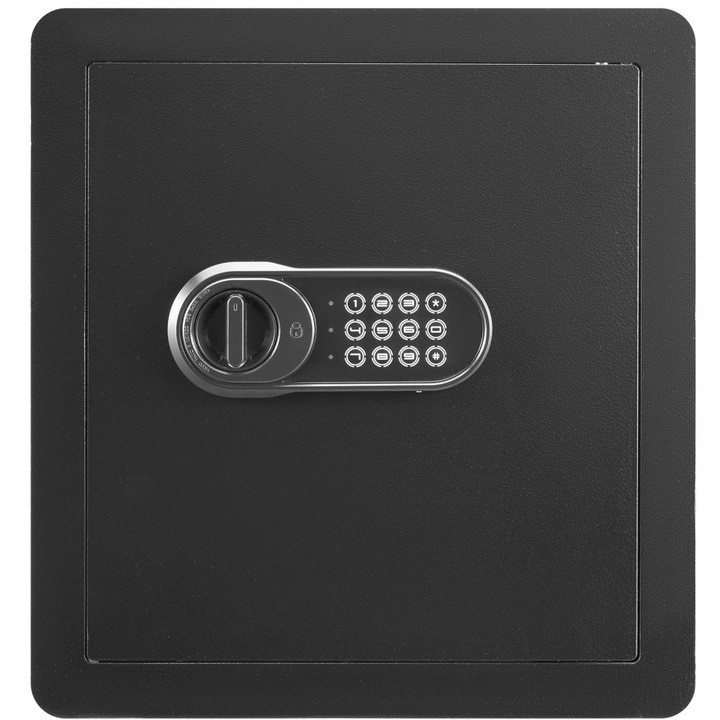 Seif De Securitate Pentru Bani, Bijuterii, Acte, Arme, Tastatura Digitala Si Chei, 43 x 33 x 40, Negru