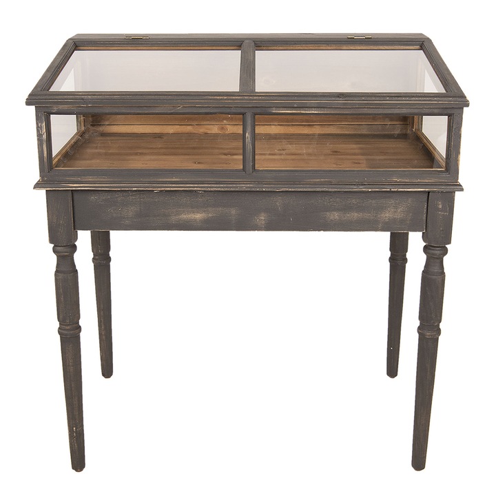 Expozor lemn gri maro 80x46x85 cm