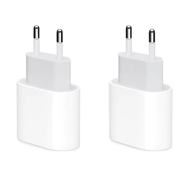 2x töltőkészlet iPhone 15/15 Plus/15 Pro/15 Pro Max készülékhez, REDmobile®, gyorstöltés, Type-C, 20 W, fehér