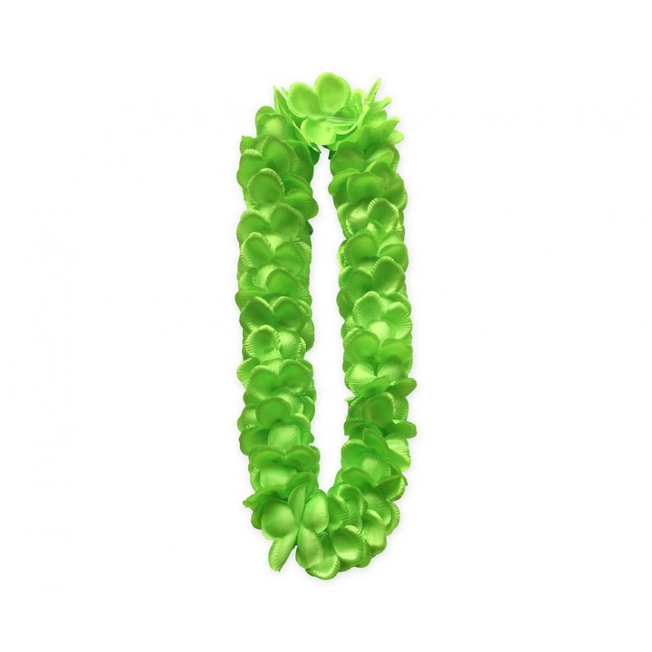 Ghirlanda de flori Hawaii, accesoriu petrecere, verde, textil