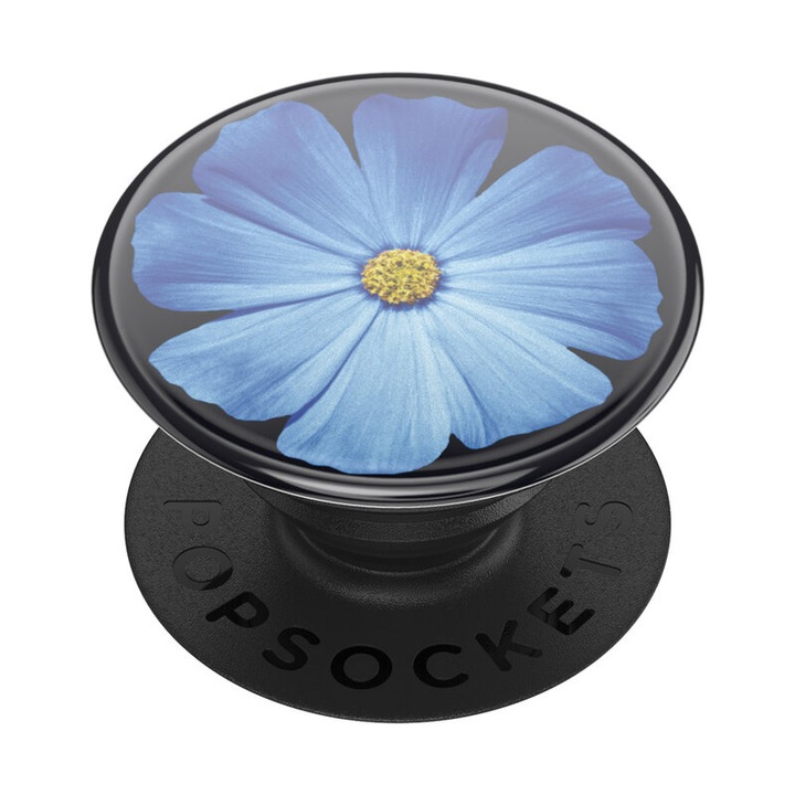 Popsocket cu suport adeziv pentru telefon sau tableta, functii multiple, Blooming Blue, Multicolor