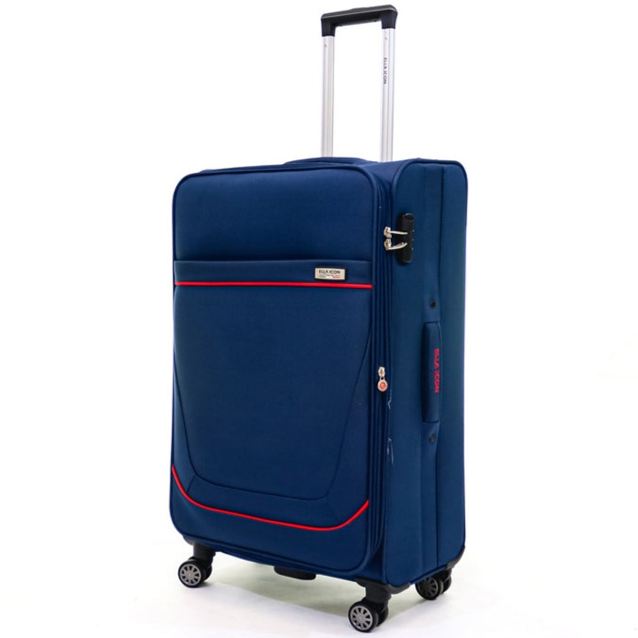 Куфар с колелца Ella Icon Petra, 79x46x30 см, Син