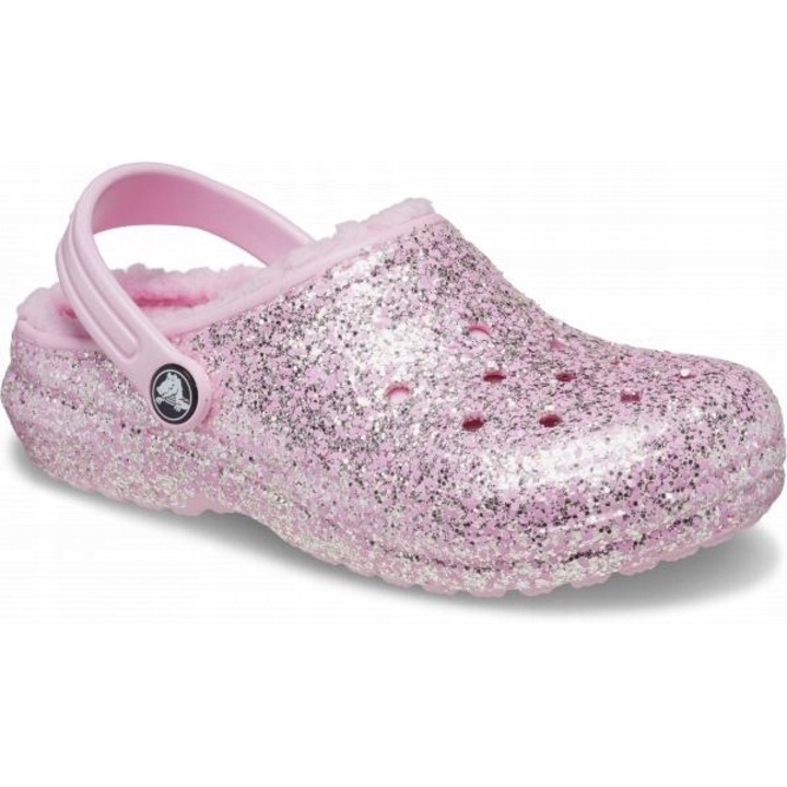 Saboti Izolati Copii, Crocs, Classic Lined Glitter 207462 Clog, Roz, Roz, 22-23 EU