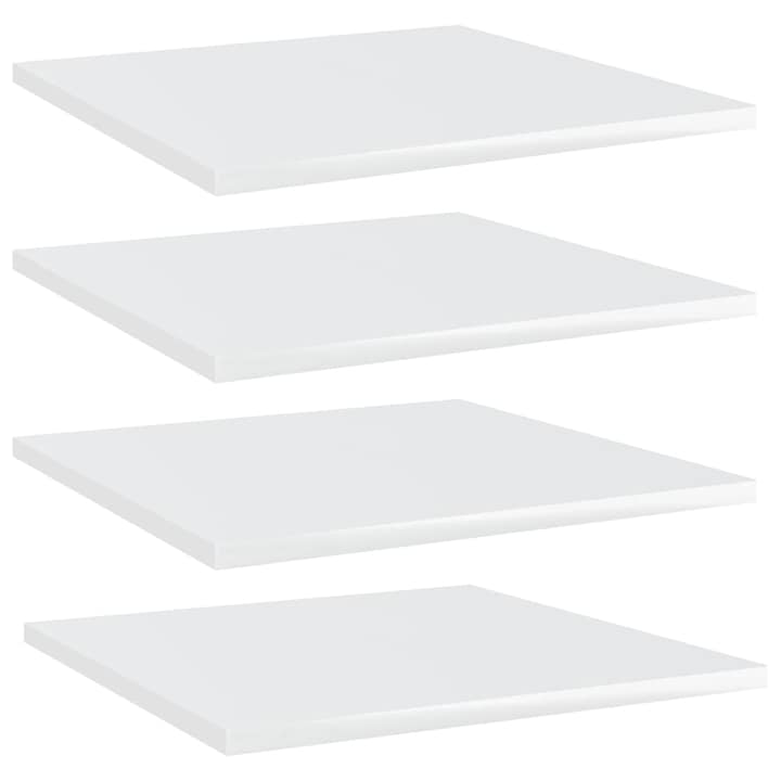 vidaXL 4 db magasfényű fehér forgácslap könyvespolc 40 x 40 x 1,5 cm, 7 kg