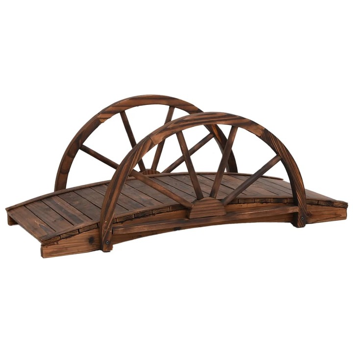 Декоративен мост за градината, Zakito Europe, Wood, 99x50x38 см, Кафяв