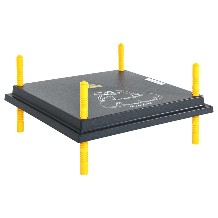 Електрическа нагревателна плоча за пилета, Zakito Europe, ABS, 40x40 см, Черна
