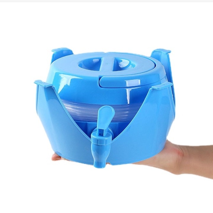 Сгъваема кофа за къмпинг, Полипропилен, Синя, 3.5L