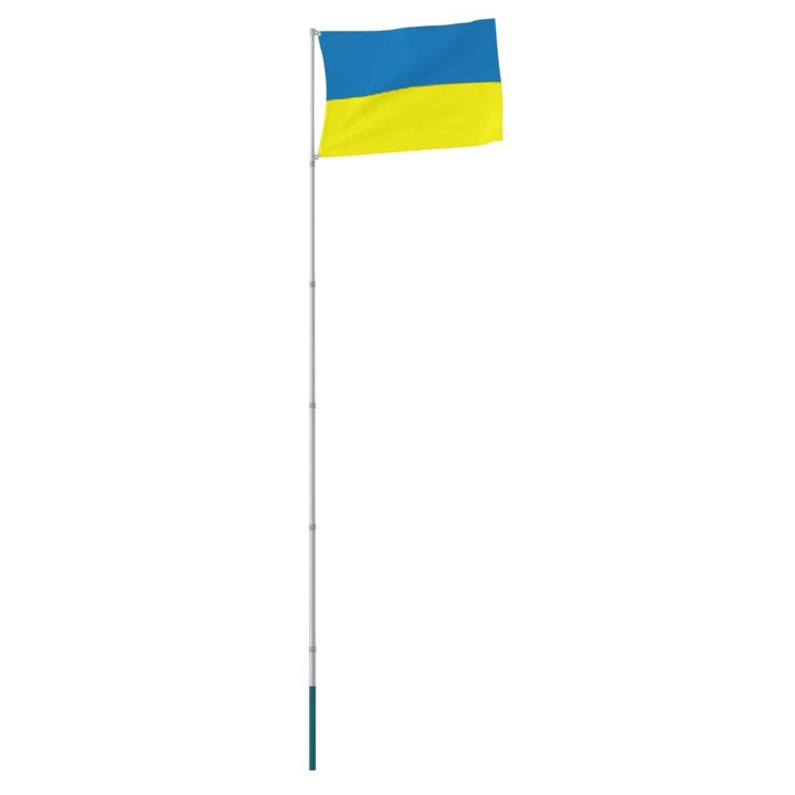 Zakito Europe украинско знаме, полиестер, телескоп 5.55m, синьо-жълто, 90x150cm