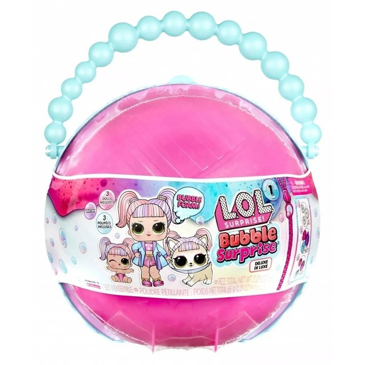 Set papusa/animalut/Lil Sis LOL Surprise Bubble Surprise Deluxe, Mga, Plastic, Multicolor