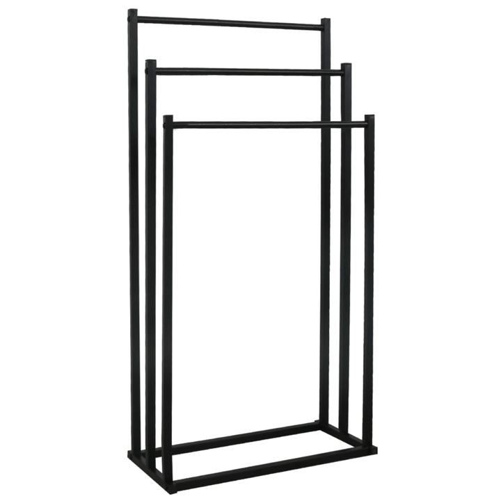 Suport prosoape metal negru Poldo 44x21.5x86 cm